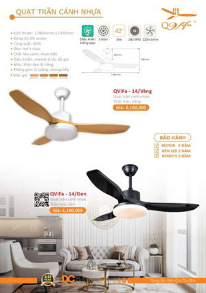 Quạt trần đèn 3 cánh ViFa-14