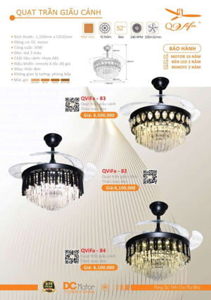 Quạt trần đèn Vifa-84