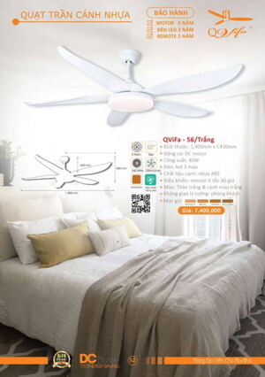 Quạt trần đèn 5 cánh Vifa–56
