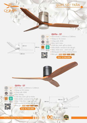 Quạt trần đèn 3 cánh Vifa–57