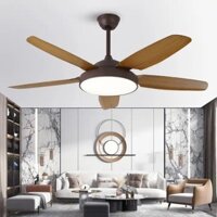 Quạt trần đèn,Quạt trần 5 cánh bầu quạt lớn sải cánh 1m32 lắp phòng khách-ngủ-bếp,Động cơ DC lõi đồng có đào chiều