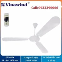 Quạt Trần Điện Cơ Thống Nhất VINAWIND QT-1400X có điều khiển từ xa, 3 cánh nhôm, sải cánh 1400mm