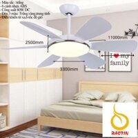Quạt Trần Động Cơ DC -Có Đèn LED - Động Cơ 6 Cấp Độ Gió Công Xuất 90W Tặng Kèm Móc Cao Su - Bảo Hành 10 năm