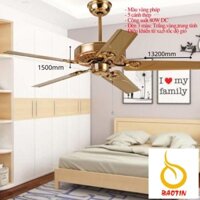Quạt trần động cơ DC - điều khiển từ xa 6 tốc độ gió - Bảo hành động cơ 10 năm