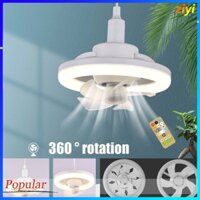 Quạt Trần E27 Đèn Led Và Khiển Từ Xa 360 Độ ° Quạt Làm Mát Tích Hợp Đèn Chùm Trang Trí Nội Thất