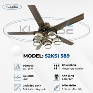Quạt trần đèn AC 5 cánh 52KSI-589