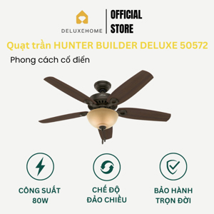 Quạt trần đèn Hunter 5 cánh Buidler Deluxe