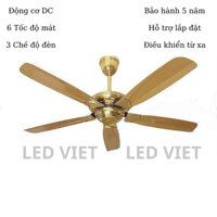 Quạt trần không đèn LED VIET có điều khiển từ xa,Quạt trần cho phòng ngủ phòng khách siêu mát