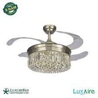 Quạt trần Luxaire CRYSTAL BN CR424ACABSBN, 4 cánh, sải cánh 122cm