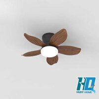Quạt Trần Mini 5 Cánh Thân Đen Giả Gỗ HD-860/GĐ