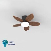 Quạt Trần Mini 5 Cánh Thân Đen Giả Gỗ HD-860/GĐ