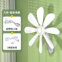 Quạt Trần Mini 8 Cánh Treo Tường Nhà Vệ Sinh Nhà Tắm, Quạt Điện Treo Nhà Bếp 8W Không Tiếng Ồn 220V/50Hz Kèm Móc Dính