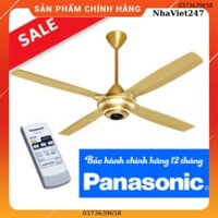 Quạt trần Panasonic 4 cánh F-56MPG-GO-Có điều khiển-cọc ngắn-quạt đẹp,tốt ,khoẻ,chạy êm,chính hãng-giá rẻ-bh 12 tháng