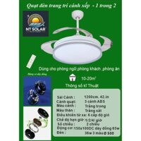 Quạt trần phòng khách phòng ngủ động cơ DC siêu êm tiết kiệm điện có remote