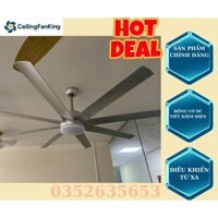 Quạt Trần QT-100 Ceiling Fan king 8 Cánh, Sải cánh 1m75, Động cơ DC đồng Nguyên chất, Điều Khiển từ xa