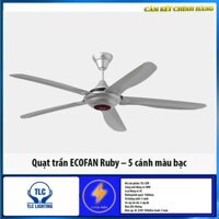 Quạt trần TLC ECOFAN Ruby – 5 cánh màu bạc