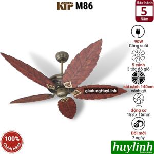 Quạt trần đèn 5 cánh M86