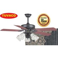 Quạt Trần Trang Trí Cổ Điển TUVACO F622-07, quat trần giả cổ, quạt trần có đèn, bảo hành 10 năm motor