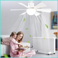 Quạt trần từ xa có đèn 3 đèn trần tốc độ gió có quạt LED Đèn bóng đèn đa chức năng Quạt servn