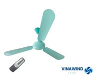 Quạt trần vinawind QT 1400X 3 cánh nhôm, điều khiển từ xa , màu xanh