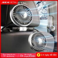 quạt trên xe ô tô SEAMETAL Quạt ô tô hai đầu di động Xoay 360 độ Quạt làm mát không khí tự động 3 tốc độ có thể điều chỉnh