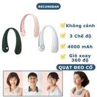Quạt Treo Cổ  Không Cánh Đeo Cổ Tiện Dụng Thổi Vòng Cổ Mini Sạc USB