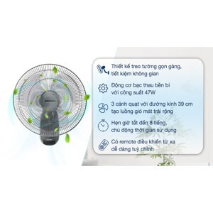 Quạt treo điều khiều từ xa Senko TR1628