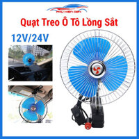 Quạt treo ô tô có công tắc  6/8 inch điện áp 12V/24V chân kẹp chữ A