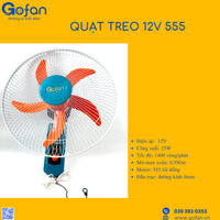 Quạt treo tường 12v công suất 25w-motor 555-GOFAN-sải cánh 40cm-lồng 45cm-hàng có sẵn HCM-mô tơ 555 lõi đồng