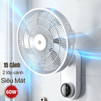 Quạt treo tường 15 cánh 3 tốc độ gió lưu thông không khí siêu mát tiếng ồn thấp hẹn giờ 12h