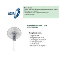 Quạt treo tường 2 dây Asia Vina 55W VY357792-Màu Xám