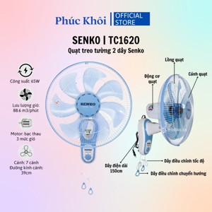 Quạt treo tường 2 dây Senko TC1620
