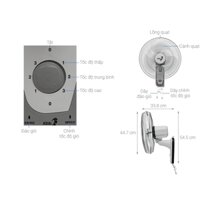 Quạt treo tường Asia 3 cánh VY357690 công suất 55W,3 cánh quạt 40 cm lớn,motor bằng bạc thau bền bỉ