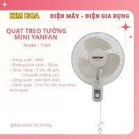 Quạt Treo Tường B3 Mini Yanfan T301, 1 Dây Chuyển Hướng Cơ - Công suất 36W - Lồng Sơn Tĩnh Điện, BH 36 Tháng