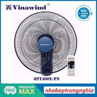 Quạt treo tường có điều khiển xa Vinawind QTT400X-PN cao cấp / QTT400X-HĐ sải cánh 40cm, Điện Cơ Thống Nhất