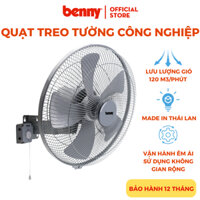 Quạt Treo Tường Công Nghiệp gió cực khỏe Benny Sản Xuất Thái Lan BFW-184, Black, Diamon Motor, 120W, Remote, 120m3/phút