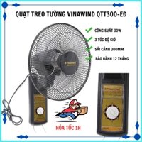 Quạt treo tường điện cơ thống nhất Vinawind QTT300-EĐ cống suất 30w, sải cánh 300mm, 3 tốc độ gió