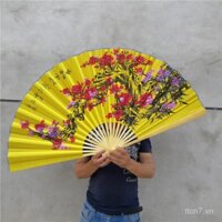 Quạt treo tường lớn 0.63* 1.1m kiểu Trung Quốc, vải lụa, quạt lớn treo ở lối vào, trang trí, đạo cụ chụp ảnh