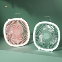 Quạt Treo Tường Mini, Quạt Tích Điện Để Bàn 3 Cấp Độ Gấp Gọn Thông Minh, Có Đèn Led Xoay 180 Độ, Cổng Sạc USB