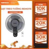 Quạt treo tường Nanoco model NWF1219RC-GR màu ghi (3 chế độ gió, công suất 30W, bạc đạn, cánh 30cm)