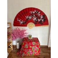 Quạt treo tường tranh hoạ tiết hoa anh đào siêu to, trang trí phong cách vintage..... .... ....