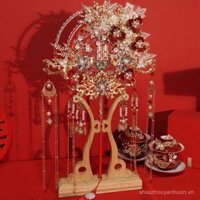 Quạt tròn cho cô dâu trong đám cưới Xiuhe, bộ vật liệu DIY, quạt vui cưới phong cách Trung Quốc, quạt cưới thủ công thời nhà Minh, hoàn thiện hai mặt