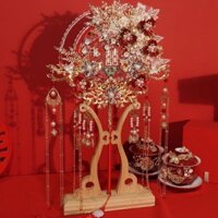 Quạt tròn cho cô dâu trong đám cưới Xiuhe, bộ vật liệu DIY, quạt vui cưới phong cách Trung Quốc, quạt cưới thủ công thời nhà Minh, hoàn thiện hai mặt