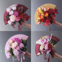 Quạt tròn chụp ảnh cầm tay, quạt tròn sáng tạo cho đám cưới Trung Quốc, quạt cô dâu, đạo cụ chụp ảnh váy cưới