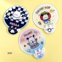 Quạt tròn gấp sáng tạo Sanrio family Pochacco lucky day