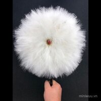 Quạt tròn lông vũ dày nhung hoàn toàn, trang phục cổ xưa, quạt lông vũ cho đám cưới, quạt nhung mềm mại cho biểu diễn sân khấu, quạt cầm tay tròn