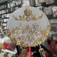 Quạt tròn trang trí cổ trang chụp hình áo dài trắng (đỏ) Giangpkc T10112023 Giangpkc Phụ kiện nam