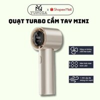 Quạt Turbo Cầm Tay Mini Sạc Nhanh, Hiển Thị Tốc Độ Gió, Làm Mát Nhanh Dùng Lên Đến 8H