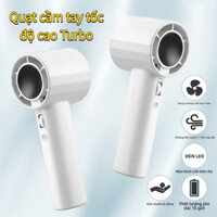 Quạt Turbo Động Cơ 100 Cấp Độ Gió Lạnh, Quạt Cầm Tay 5000mah Ba Pha Tốc Độ Gấp 10x