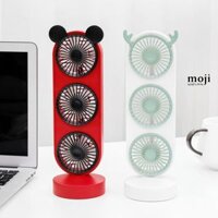 Quạt USB đa năng sạc dự phòng tích điện ba đầu Mickey and Reindeer